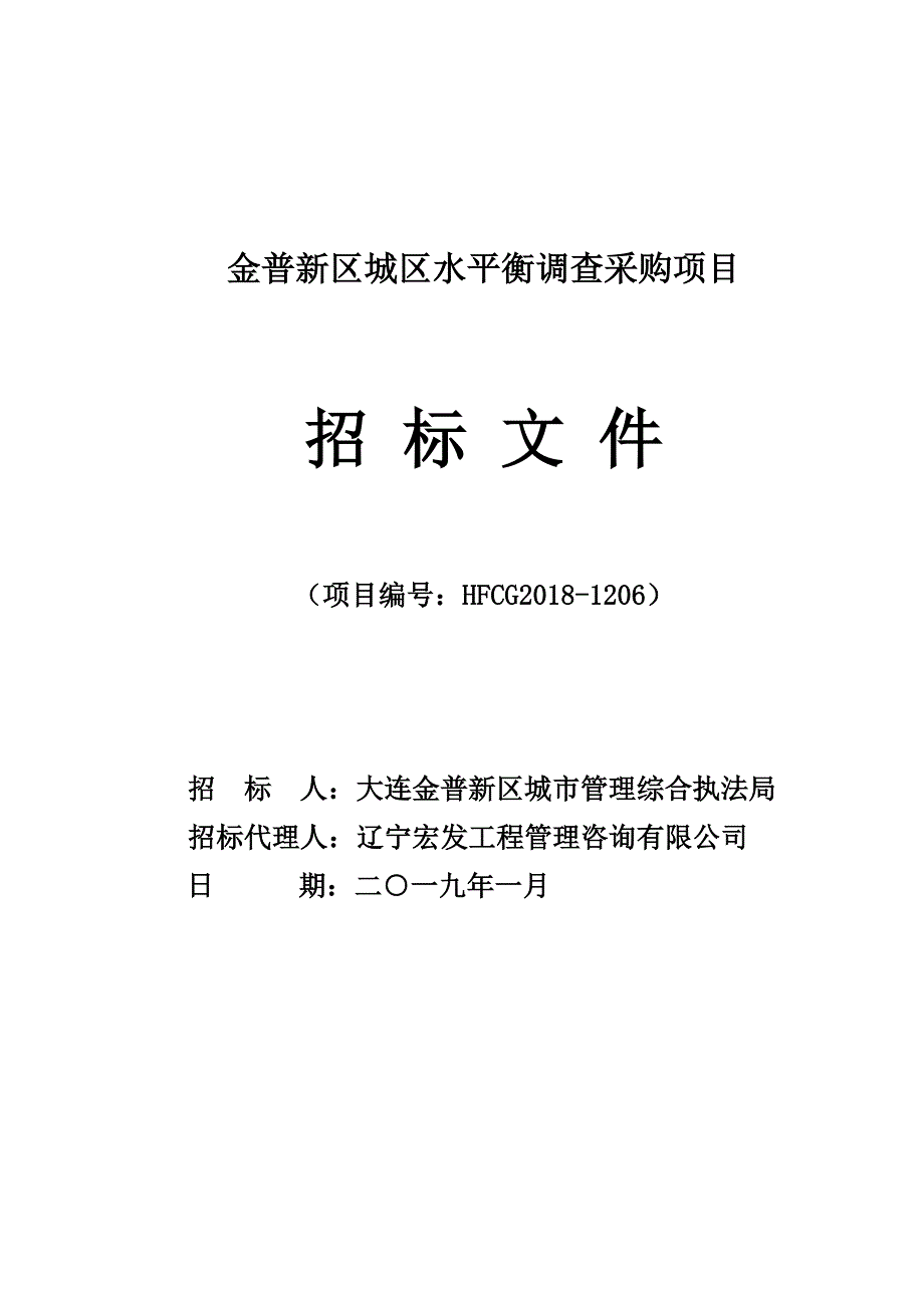 金普新区城区水平衡调查采购项目招标文件_第1页