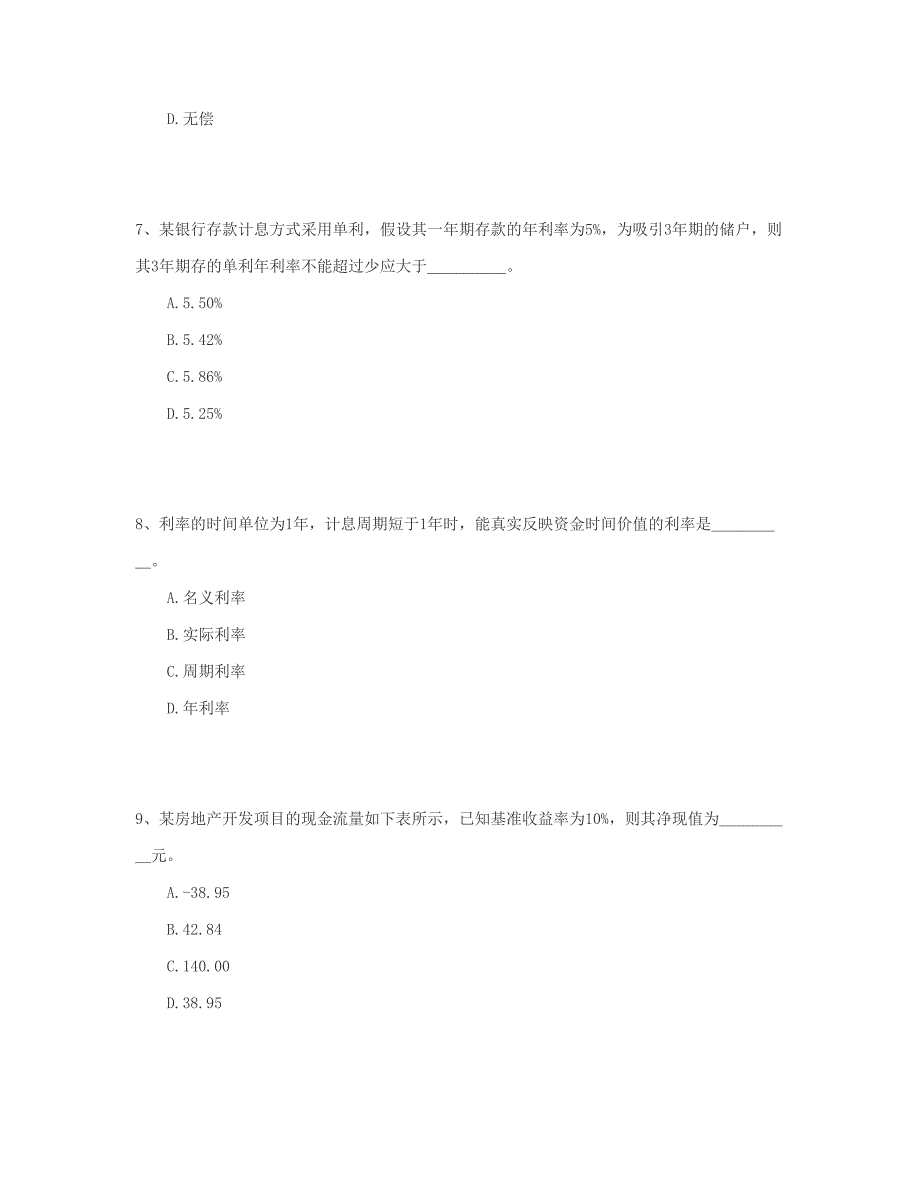 初级经济师考试房地产专业模拟试卷综述_第3页