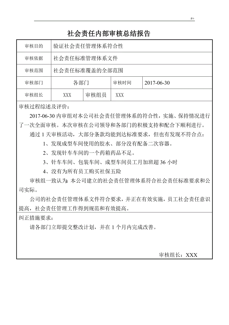 社会责任内审和管理计划评审报告-全套材料_第3页