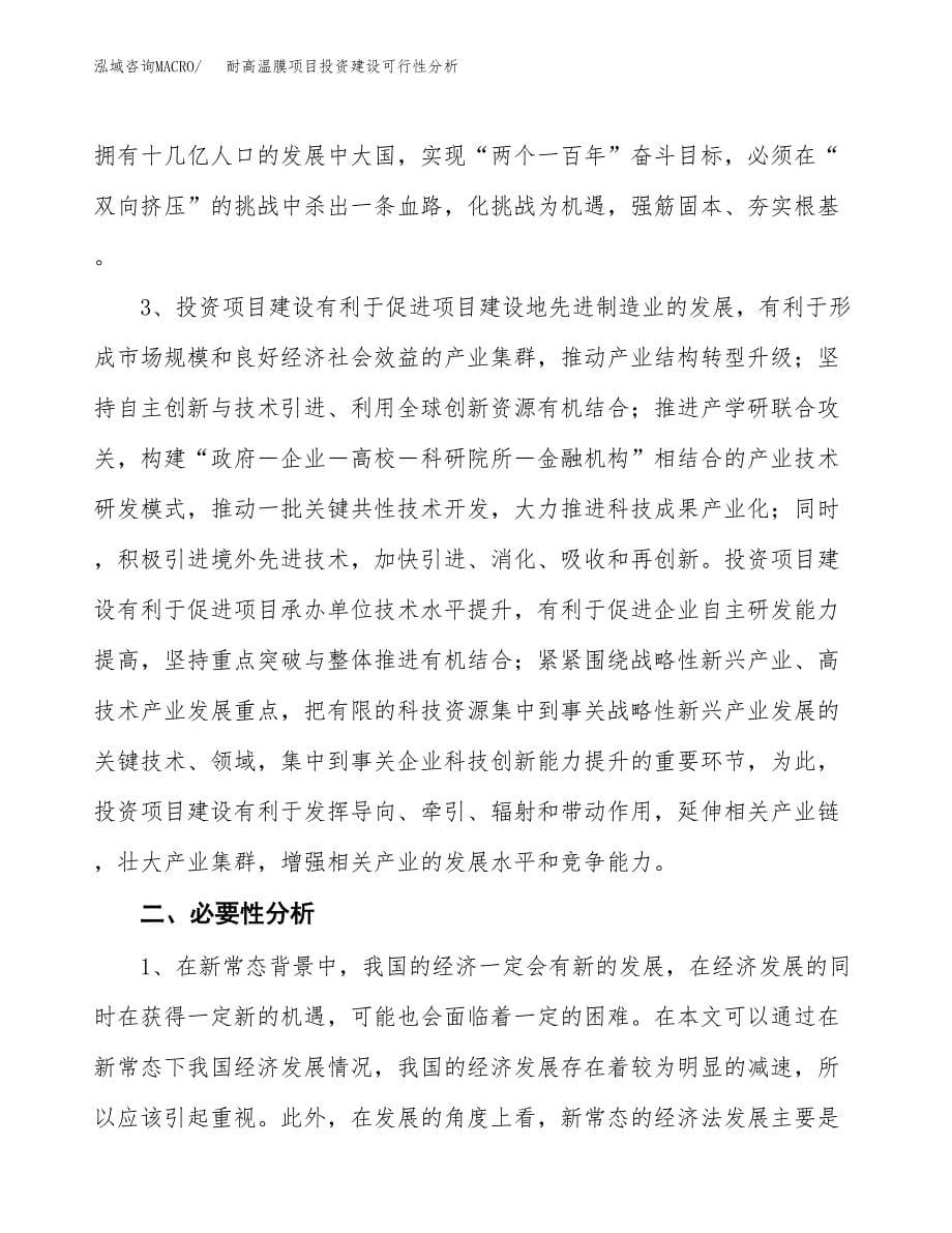 耐高温膜项目投资建设可行性分析.docx_第5页