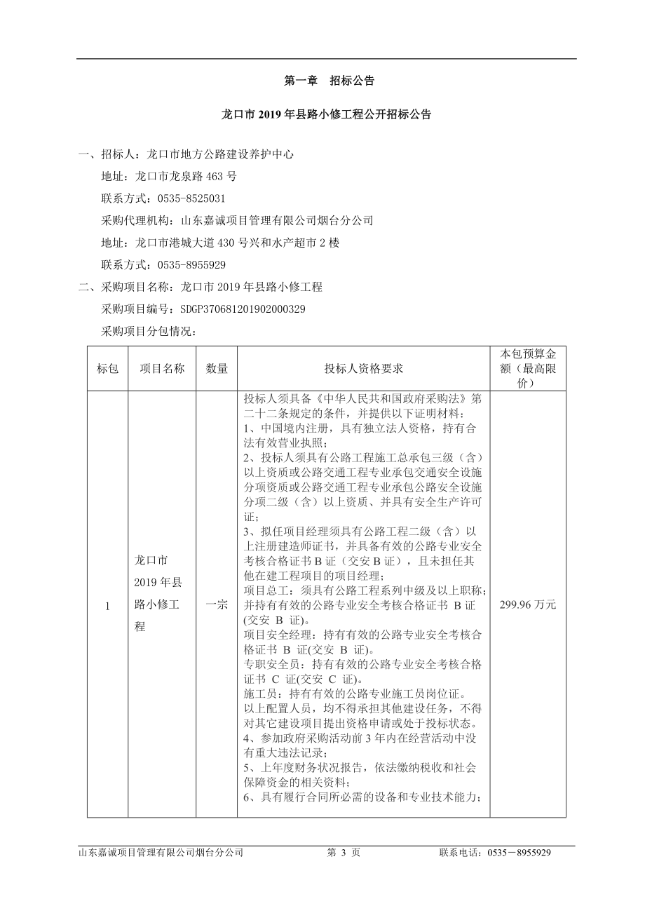 龙口市2019年县路小修工程招标文件_第4页