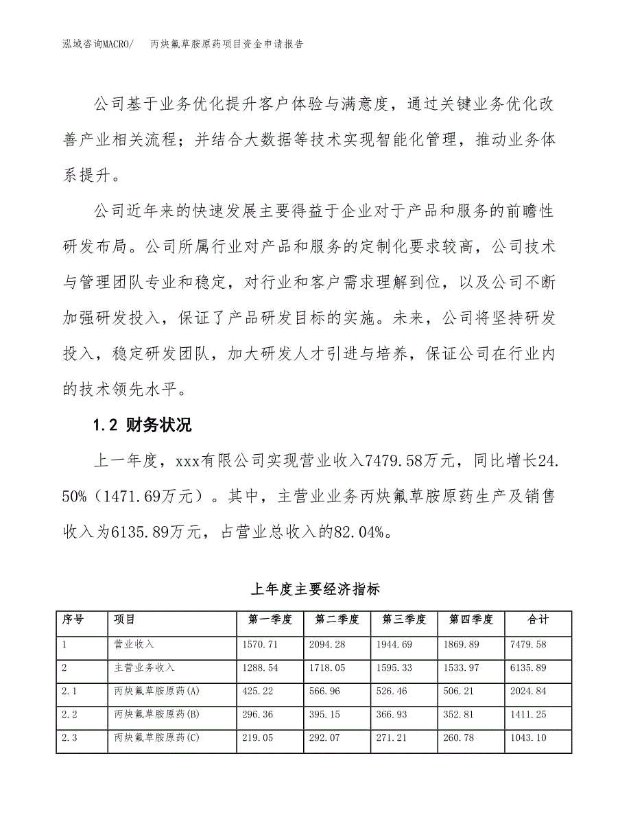 丙炔氟草胺原药项目资金申请报告_第4页