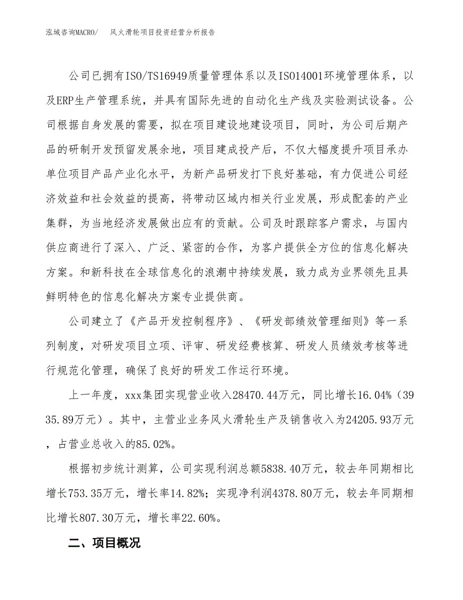 风火滑轮项目投资经营分析报告模板.docx_第2页