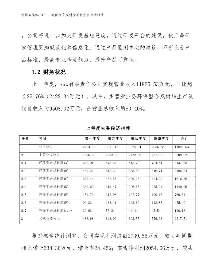 环保型合成树脂项目资金申请报告 (1)_第5页