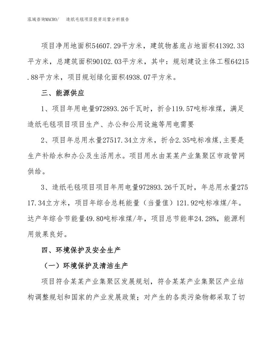 造纸毛毯项目投资运营分析报告参考模板.docx_第5页