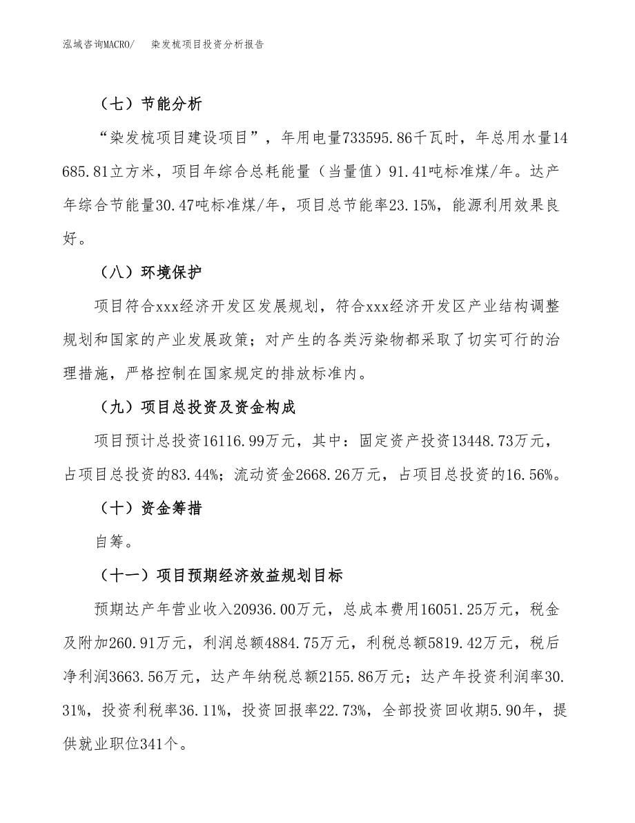 染发梳项目投资分析报告（总投资16000万元）（67亩）_第5页