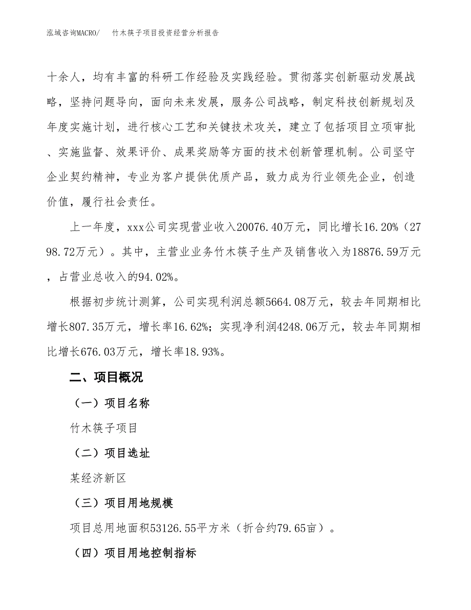 竹木筷子项目投资经营分析报告模板.docx_第2页