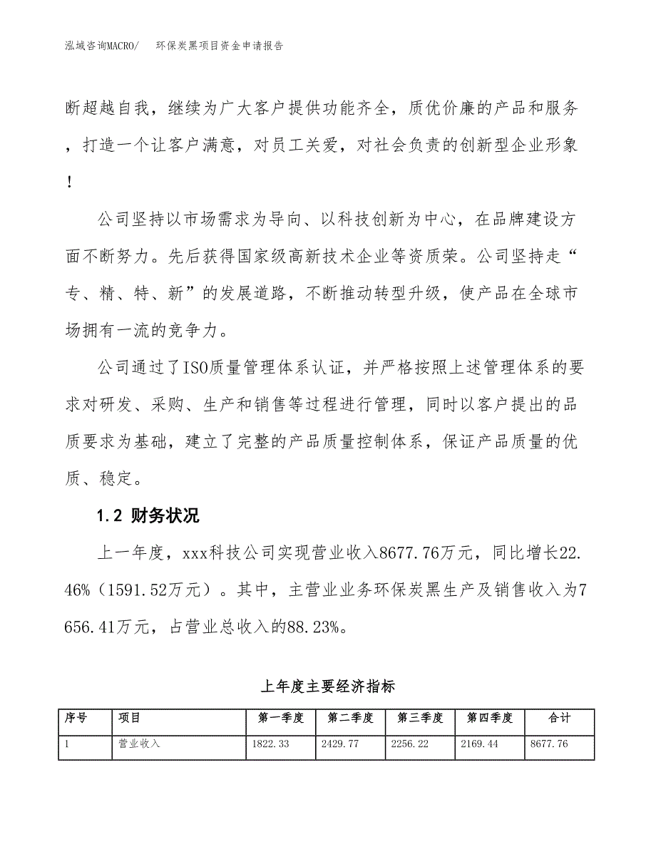 环保炭黑项目资金申请报告_第4页