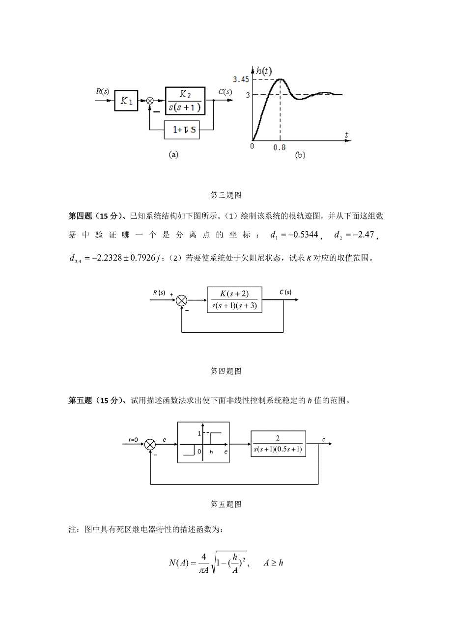 中南大学近年(06,07,08,09年)自控原理试题A(含答案)综述_第2页