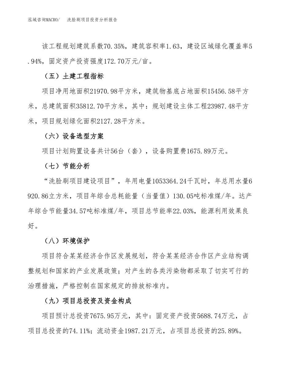 洗脸刷项目投资分析报告（总投资8000万元）（33亩）_第5页