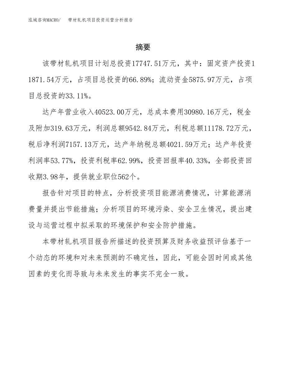 带材轧机项目投资运营分析报告参考模板.docx_第2页