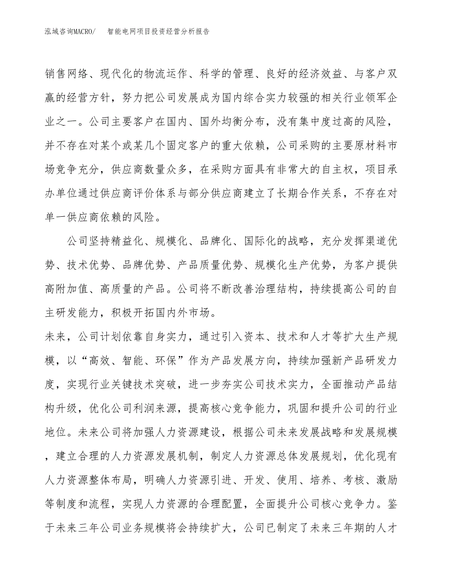 智能电网项目投资经营分析报告模板.docx_第2页