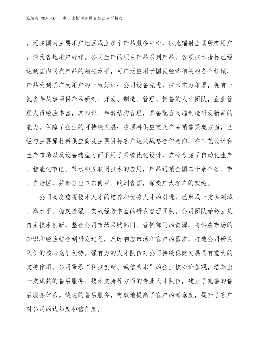 电子冰帽项目投资经营分析报告模板.docx_第2页