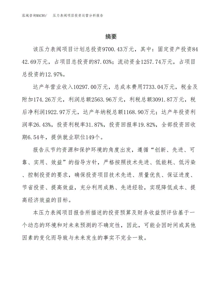 压力表阀项目投资运营分析报告参考模板.docx_第2页