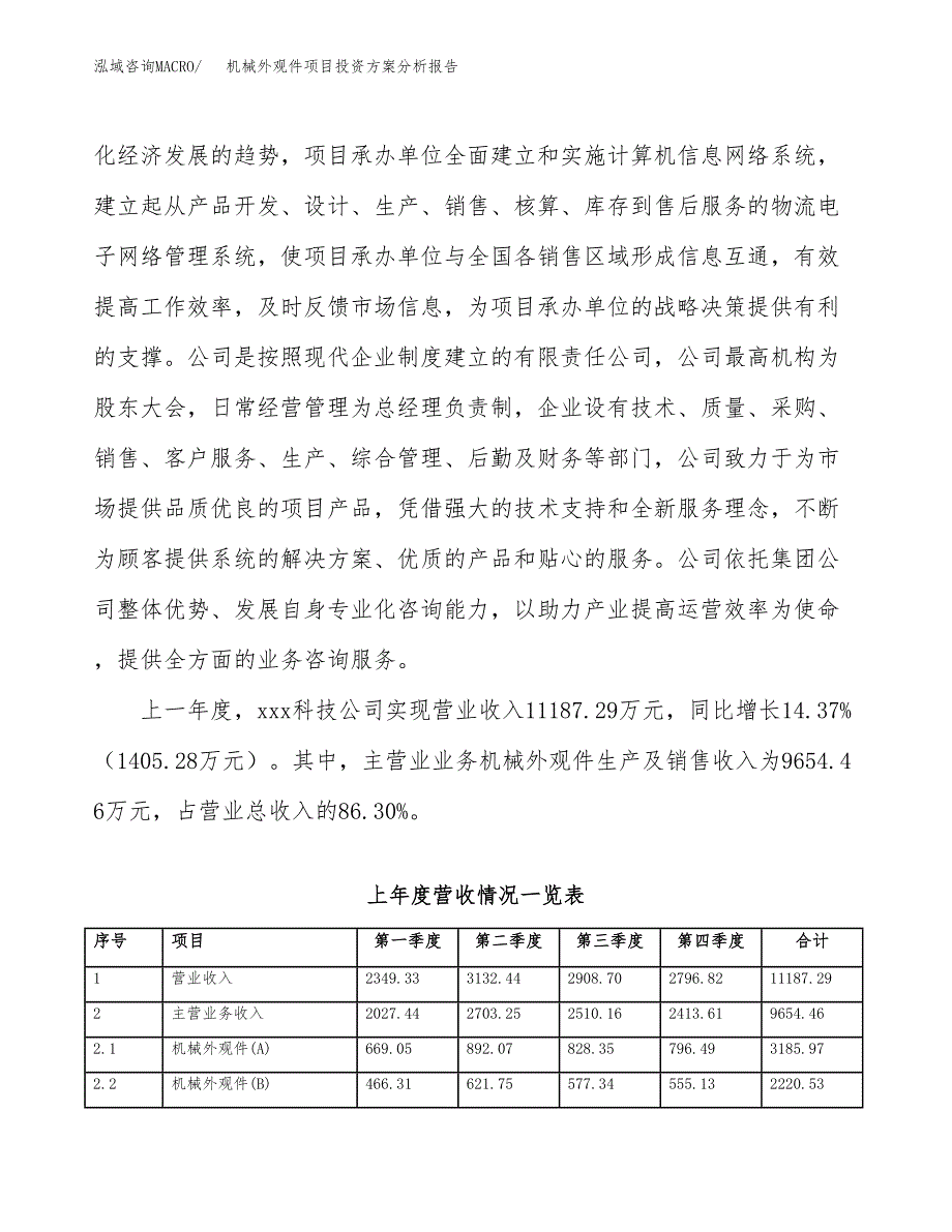 机械外观件项目投资方案分析报告.docx_第2页