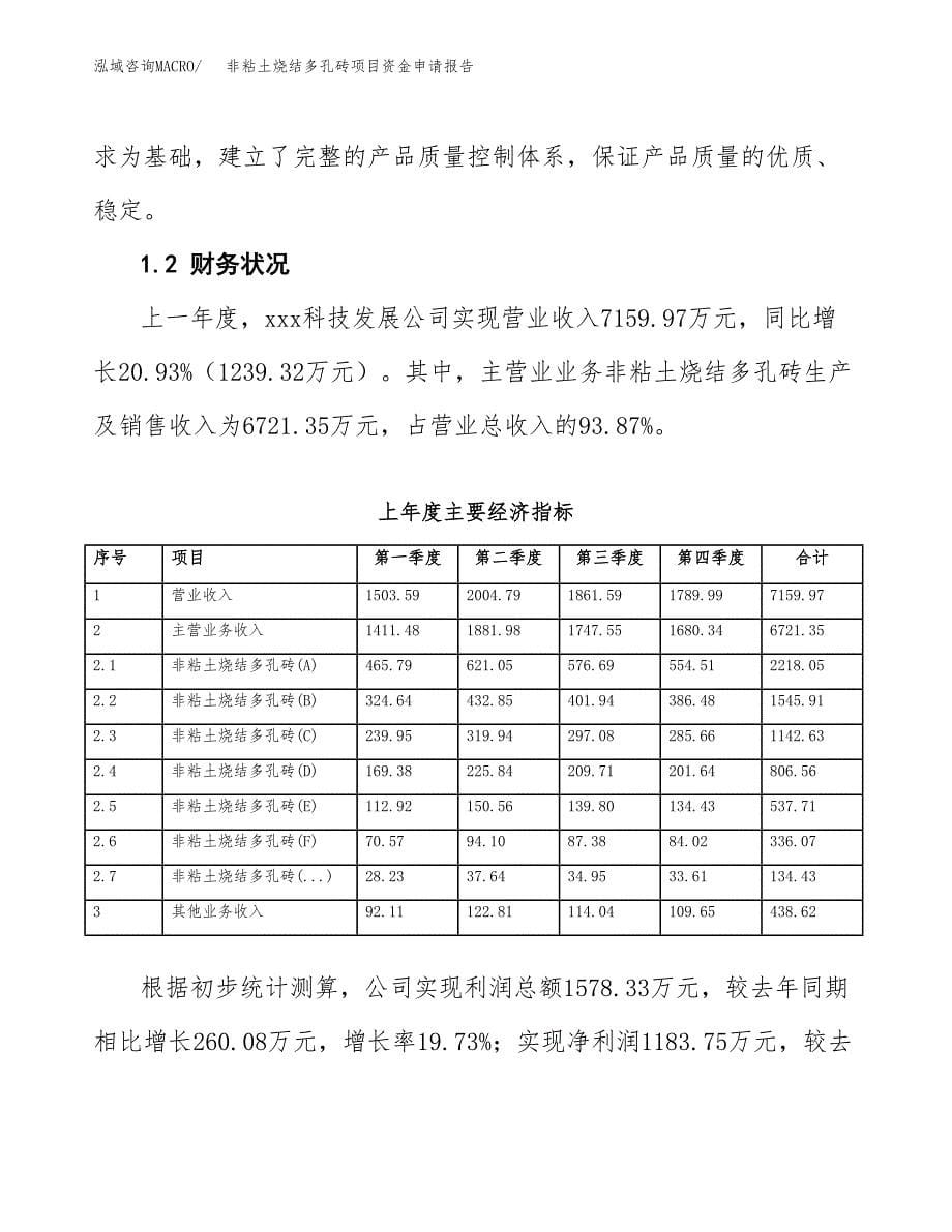 非粘土烧结多孔砖项目资金申请报告_第5页