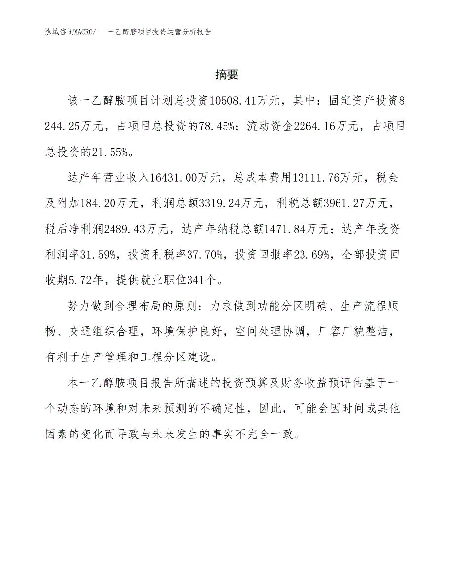 一乙醇胺项目投资运营分析报告参考模板.docx_第2页