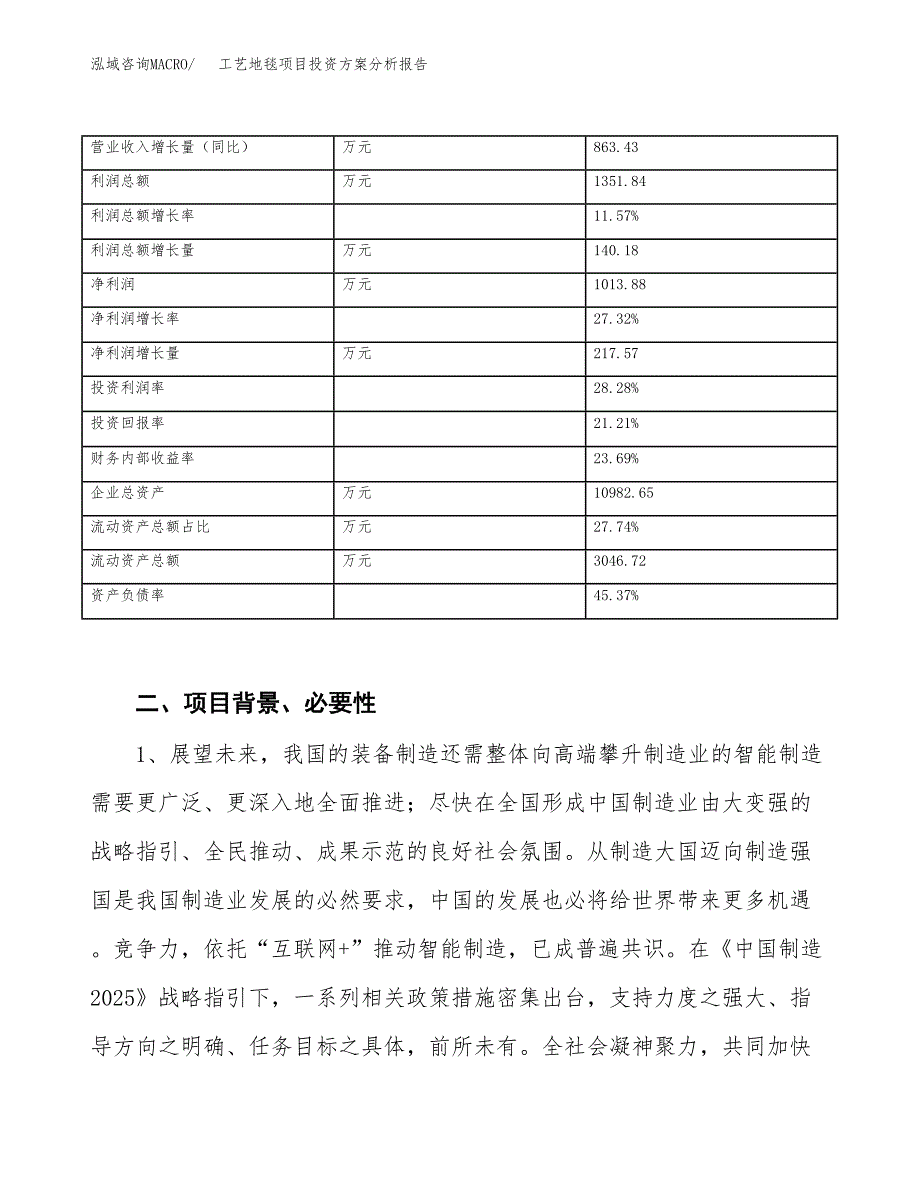 工艺地毯项目投资方案分析报告.docx_第3页