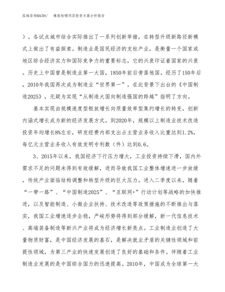 橡胶柱帽项目投资方案分析报告.docx_第5页