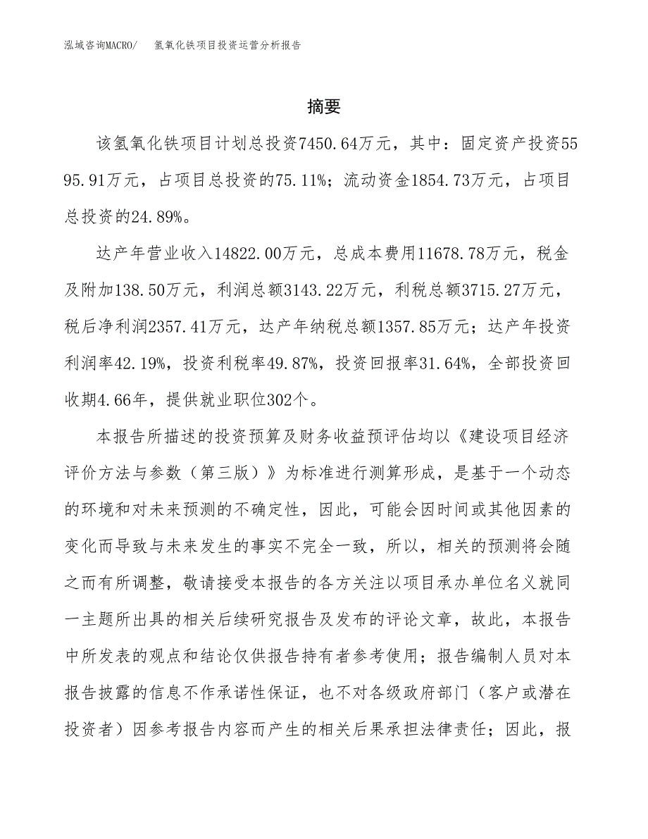 氢氧化铁项目投资运营分析报告参考模板.docx_第2页