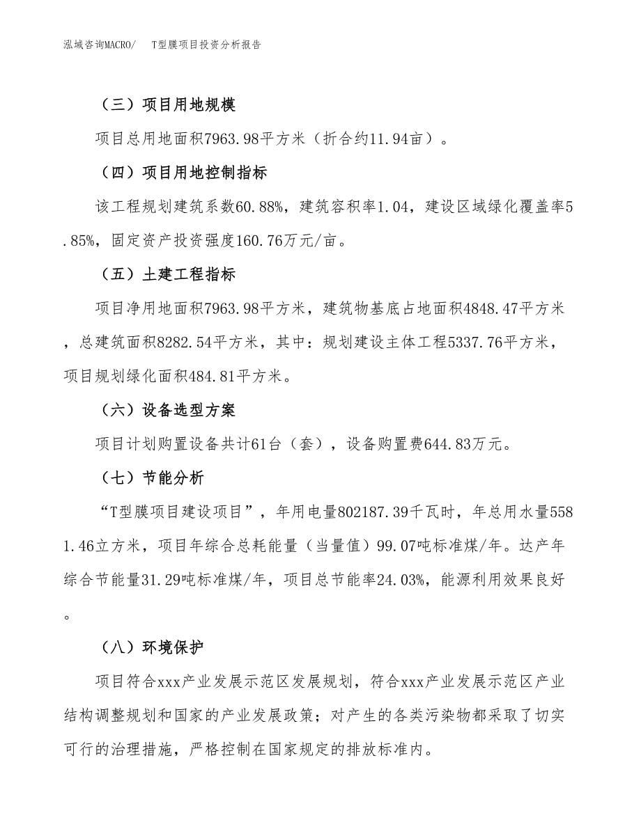 T型膜项目投资分析报告（总投资3000万元）（12亩）_第5页