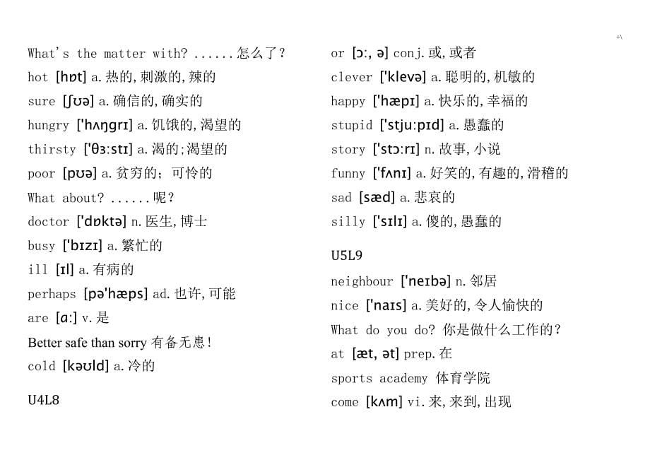 新概念英语(青少版)单词表1A_第5页