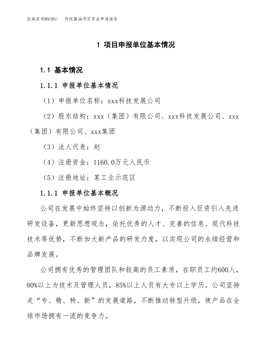 传统酱油项目资金申请报告_第3页