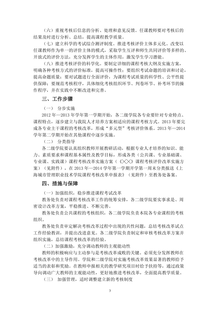上海城市管理职业技术学院课程考核改革申请表_第3页