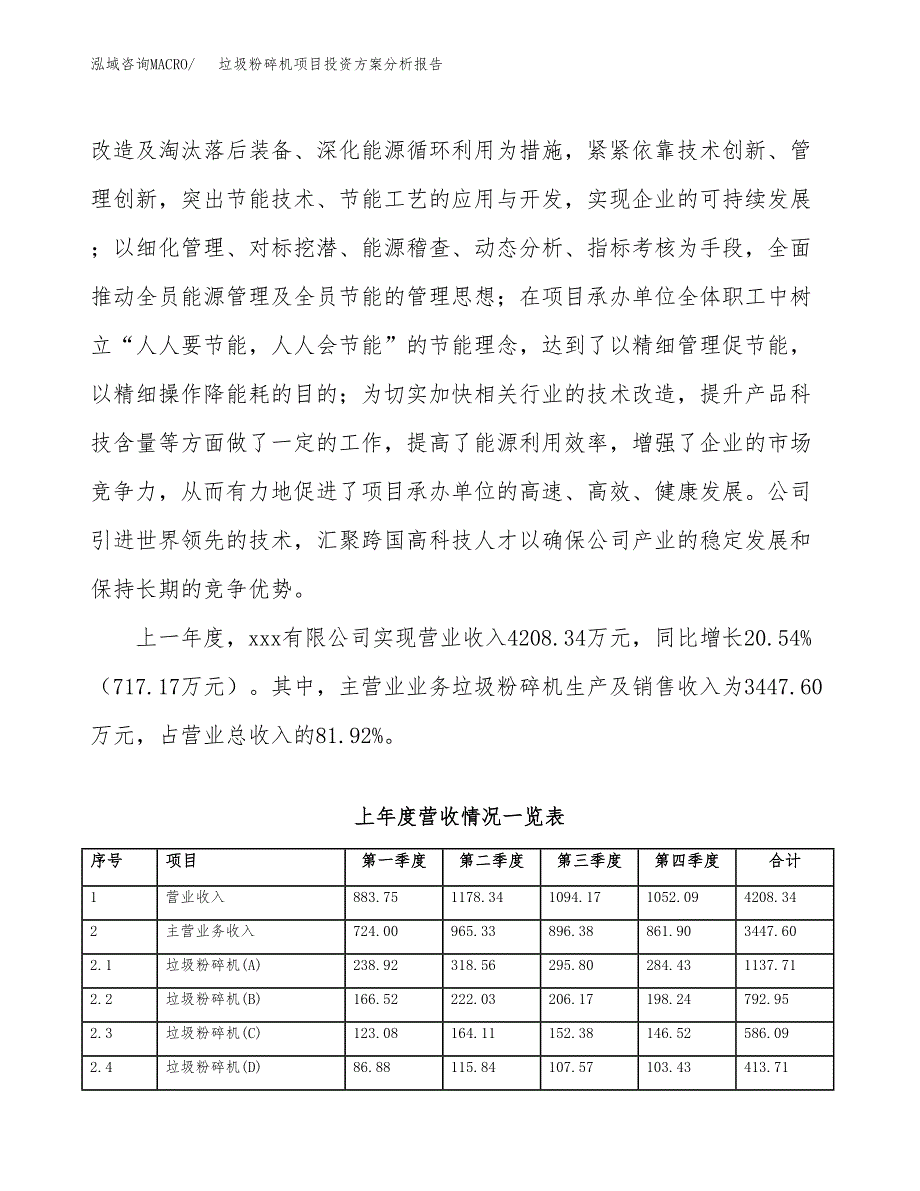 垃圾粉碎机项目投资方案分析报告.docx_第2页