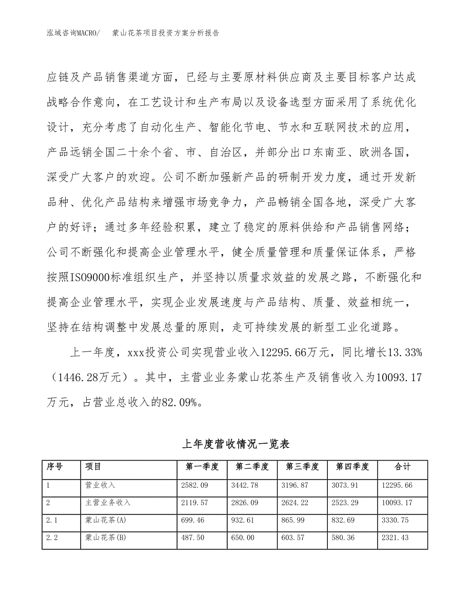 蒙山花茶项目投资方案分析报告.docx_第2页