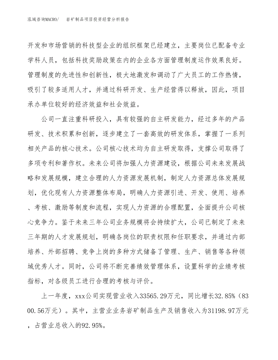 岩矿制品项目投资经营分析报告模板.docx_第2页