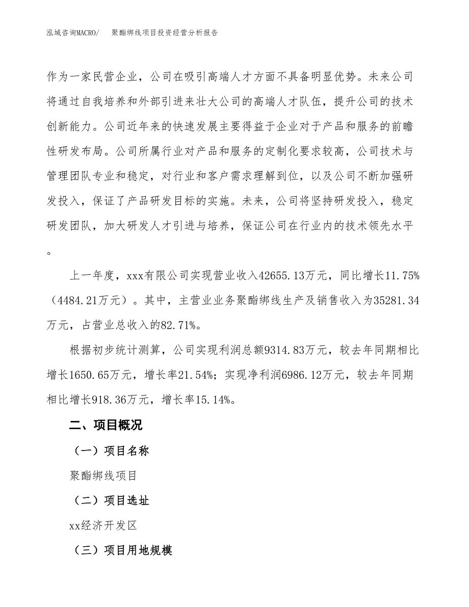 聚酯绑线项目投资经营分析报告模板.docx_第2页