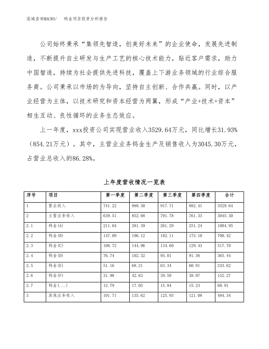 钨金项目投资分析报告（总投资3000万元）（15亩）_第3页