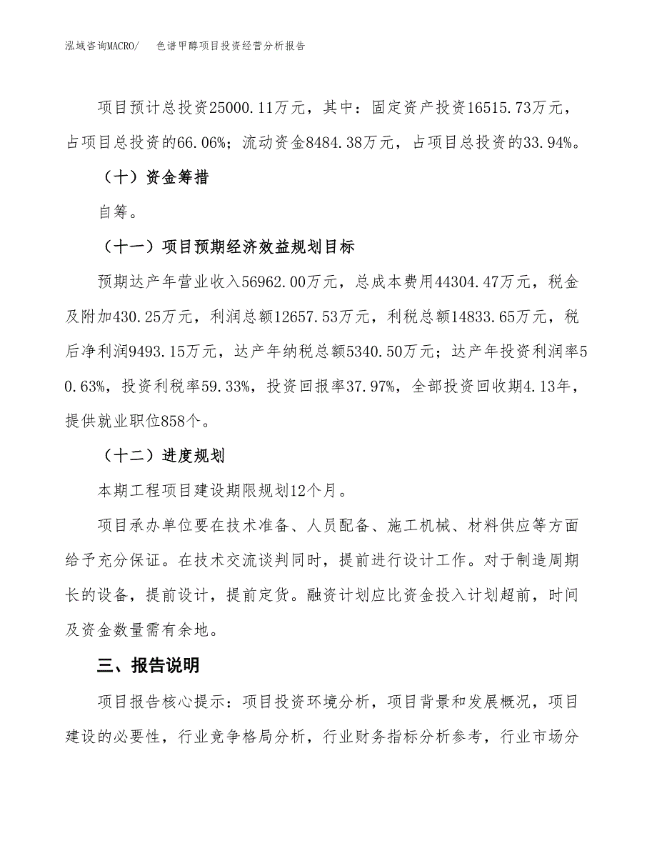 色谱甲醇项目投资经营分析报告模板.docx_第4页