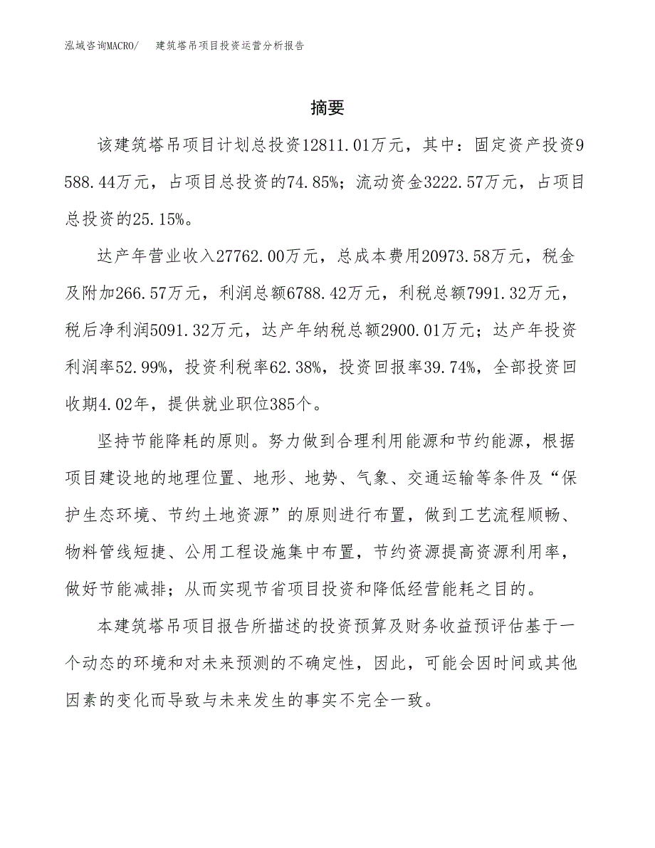 建筑塔吊项目投资运营分析报告参考模板.docx_第2页