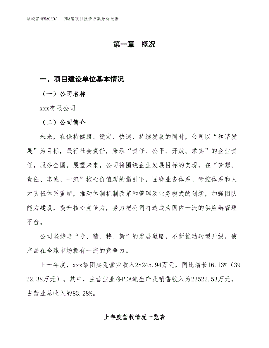 PDA笔项目投资方案分析报告.docx_第1页