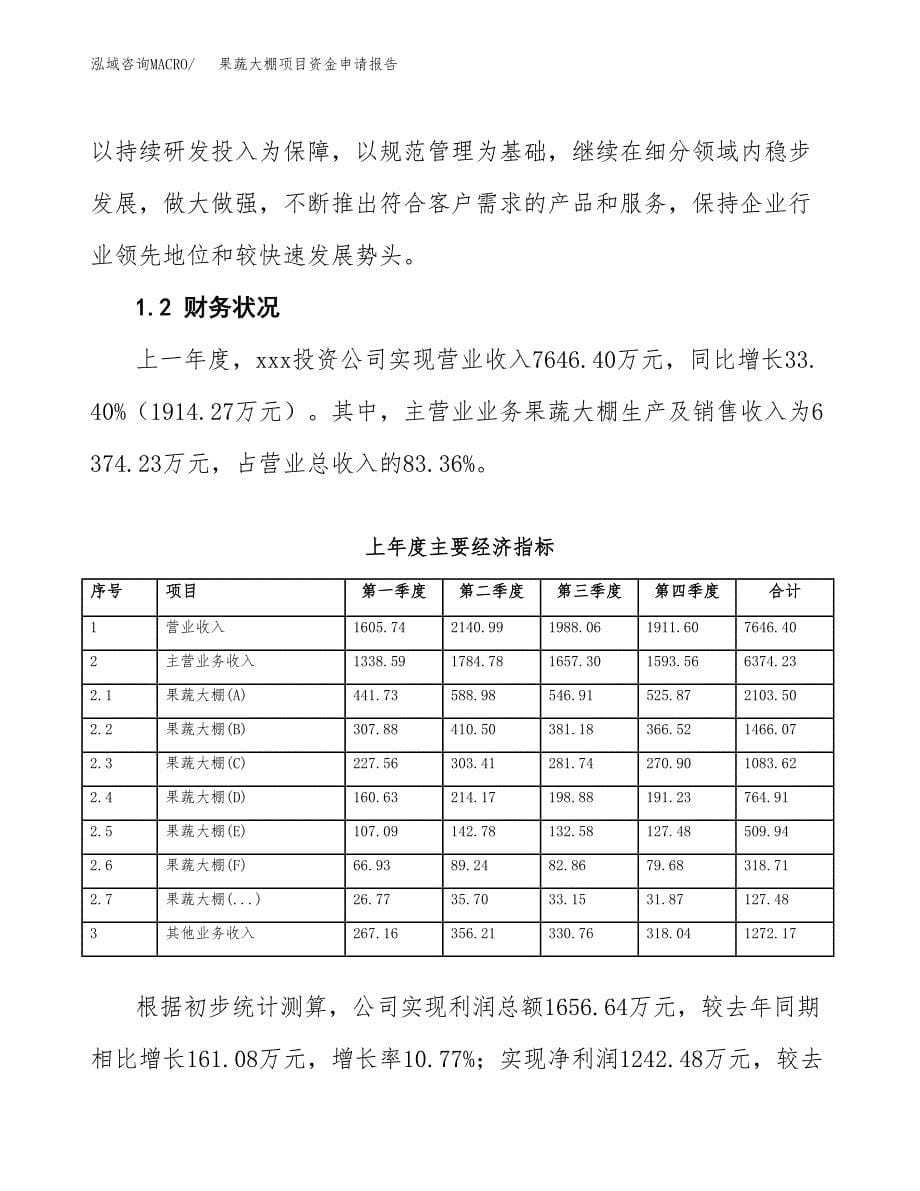 果蔬大棚项目资金申请报告_第5页