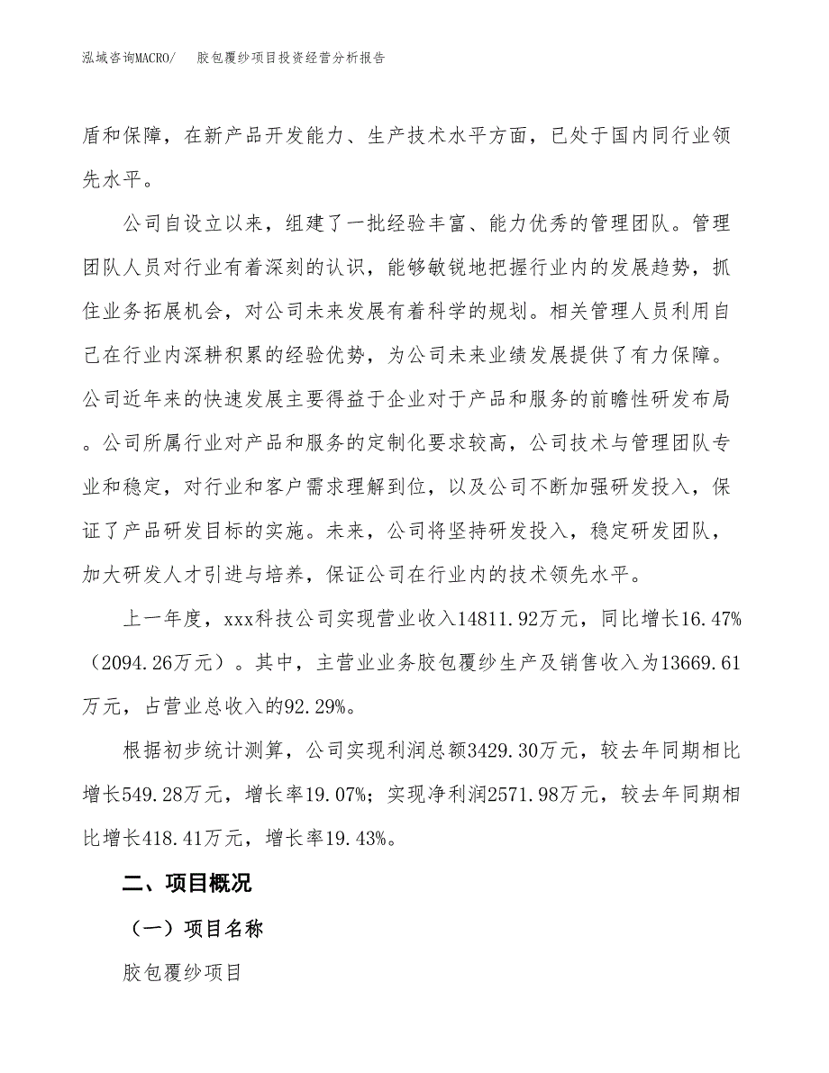 胶包覆纱项目投资经营分析报告模板.docx_第2页