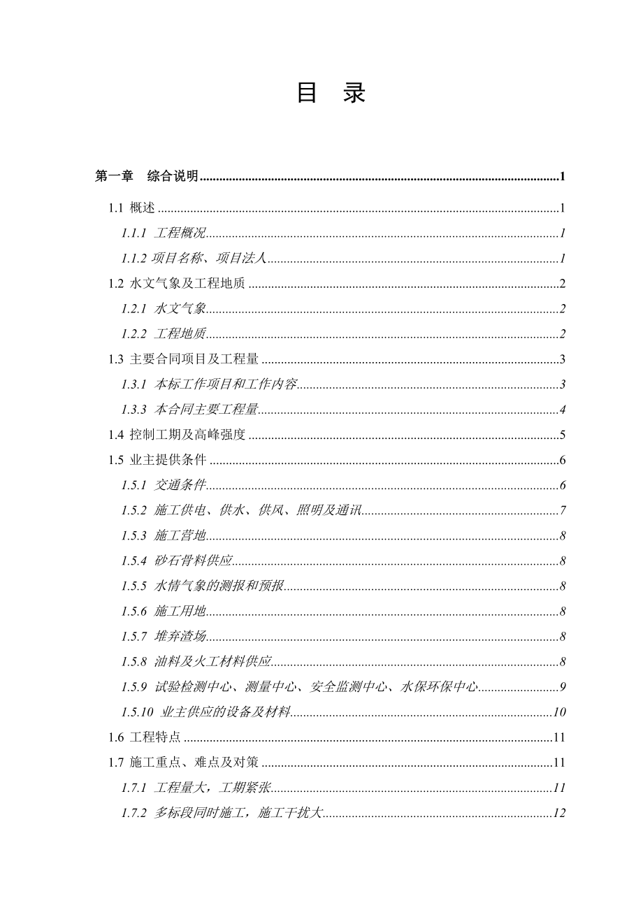 一级水电站开挖工程施工组织设计d_第1页