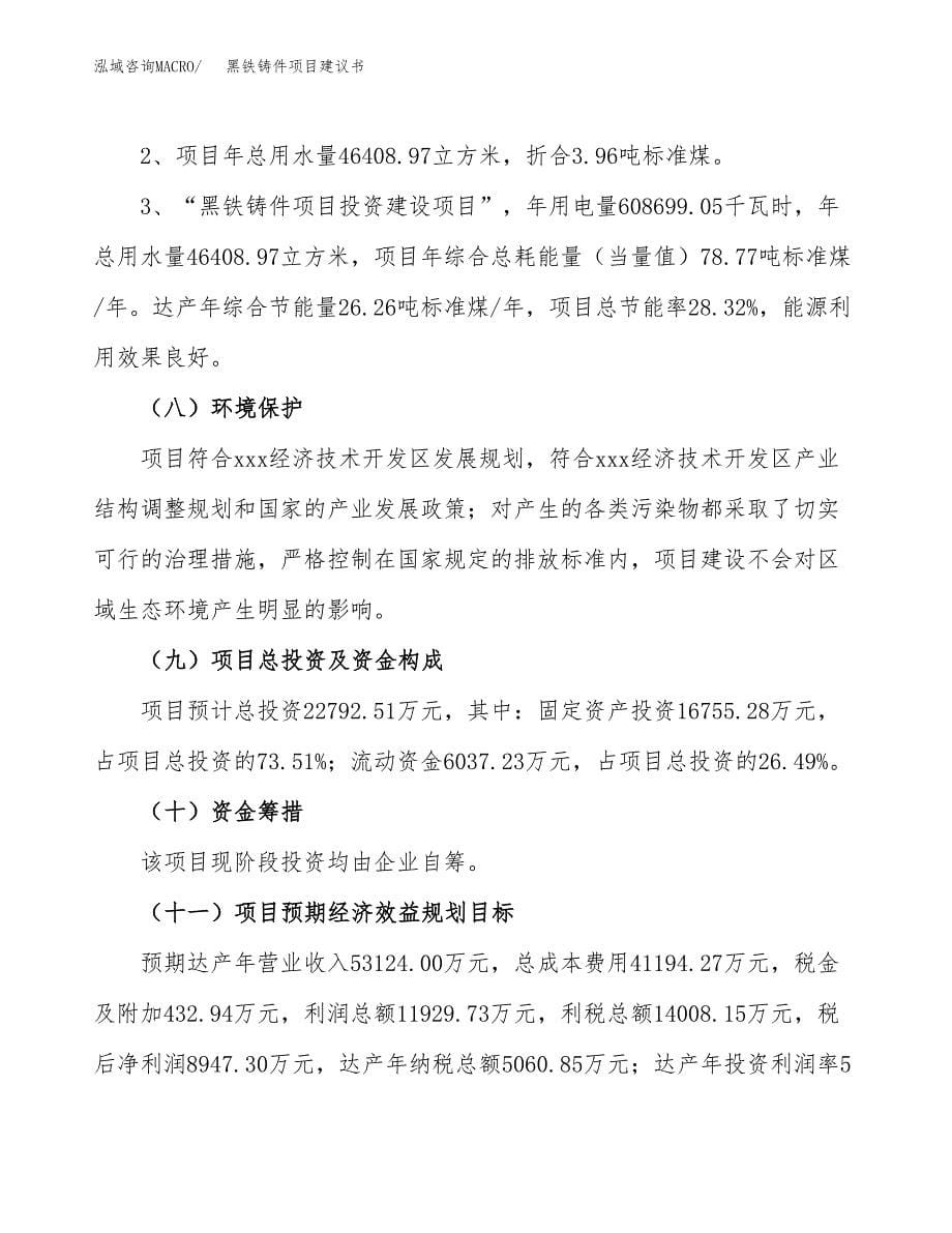 黑铁铸件项目建议书（可研报告）.docx_第5页