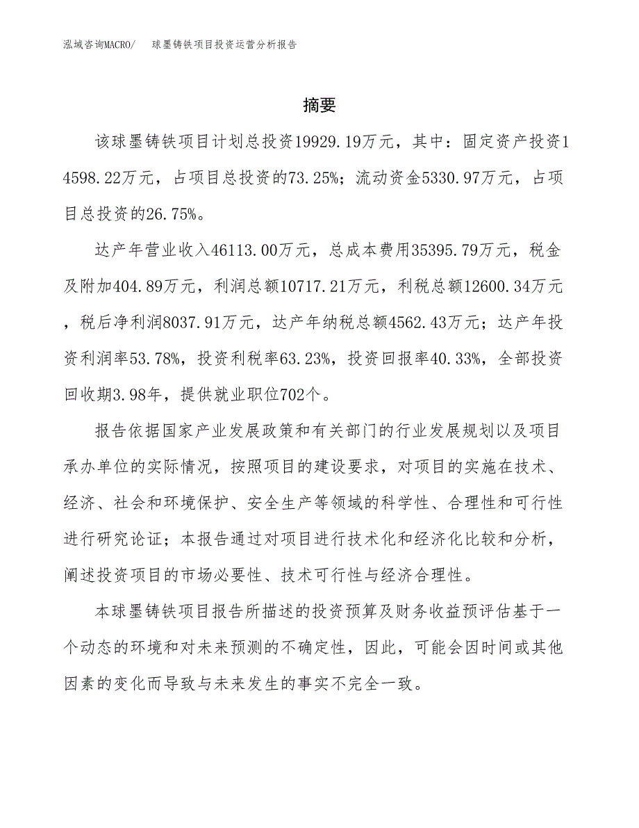 球墨铸铁项目投资运营分析报告参考模板.docx_第2页