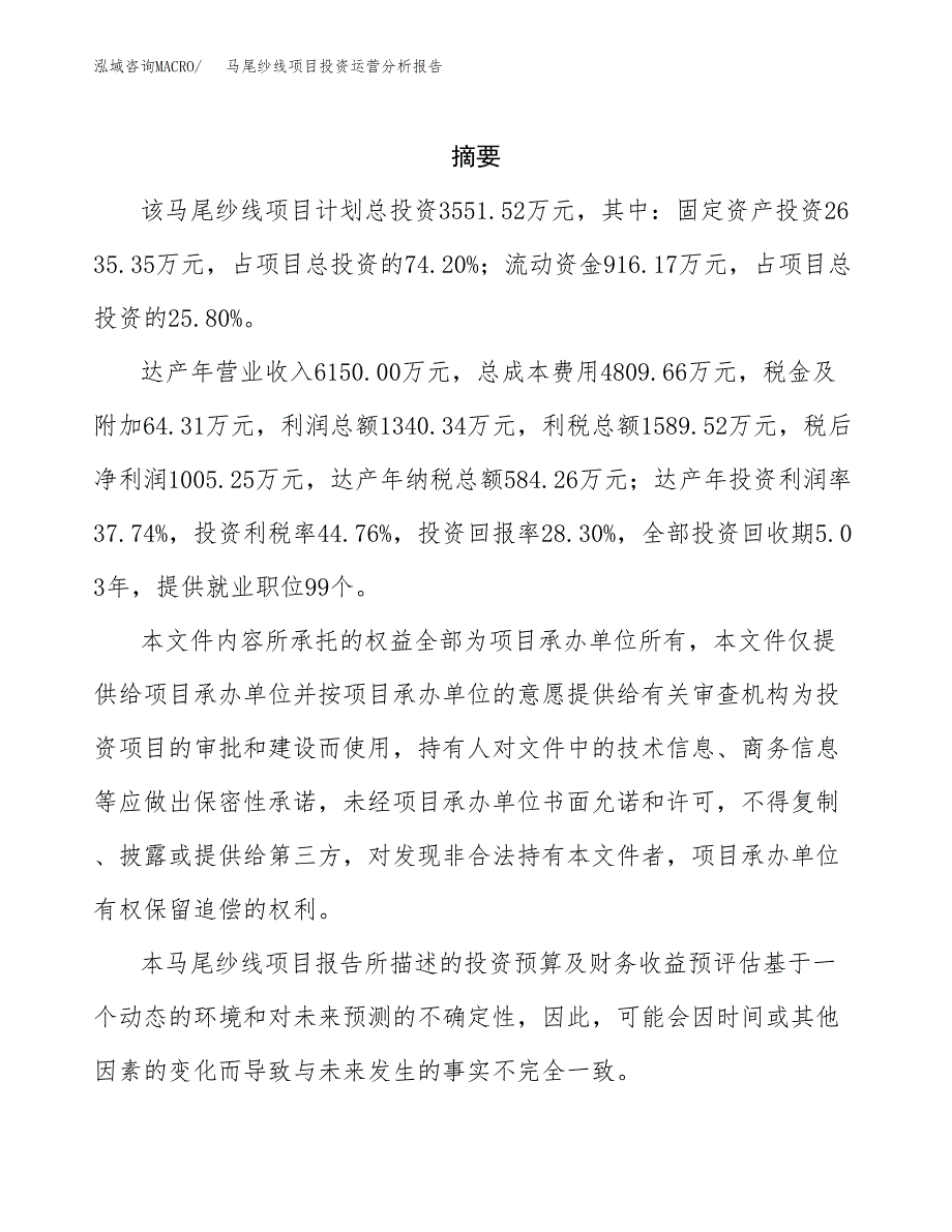 马尾纱线项目投资运营分析报告参考模板.docx_第2页