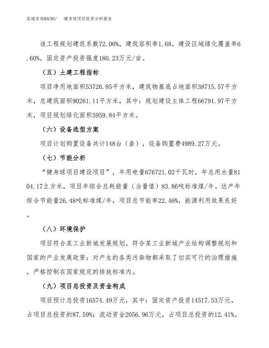 健身球项目投资分析报告（总投资17000万元）（81亩）_第5页