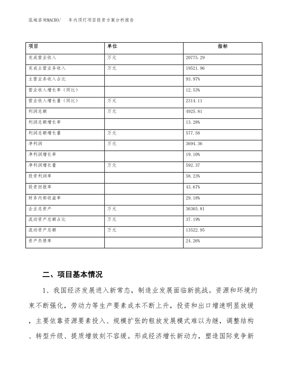 车内顶灯项目投资方案分析报告.docx_第3页