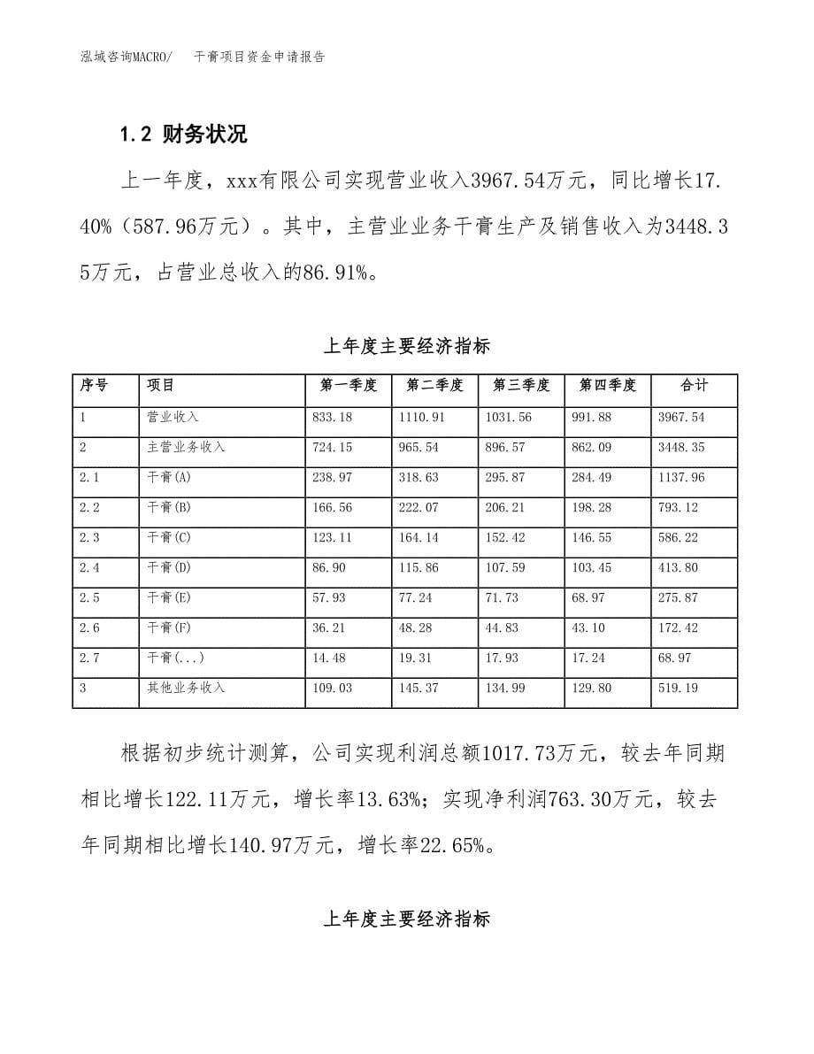 干膏项目资金申请报告_第5页