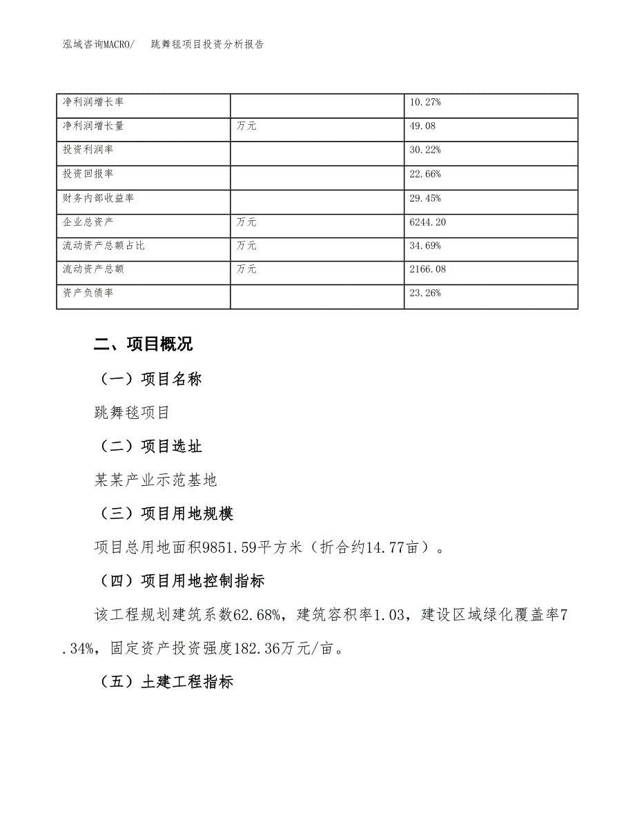 跳舞毯项目投资分析报告（总投资3000万元）（15亩）_第4页