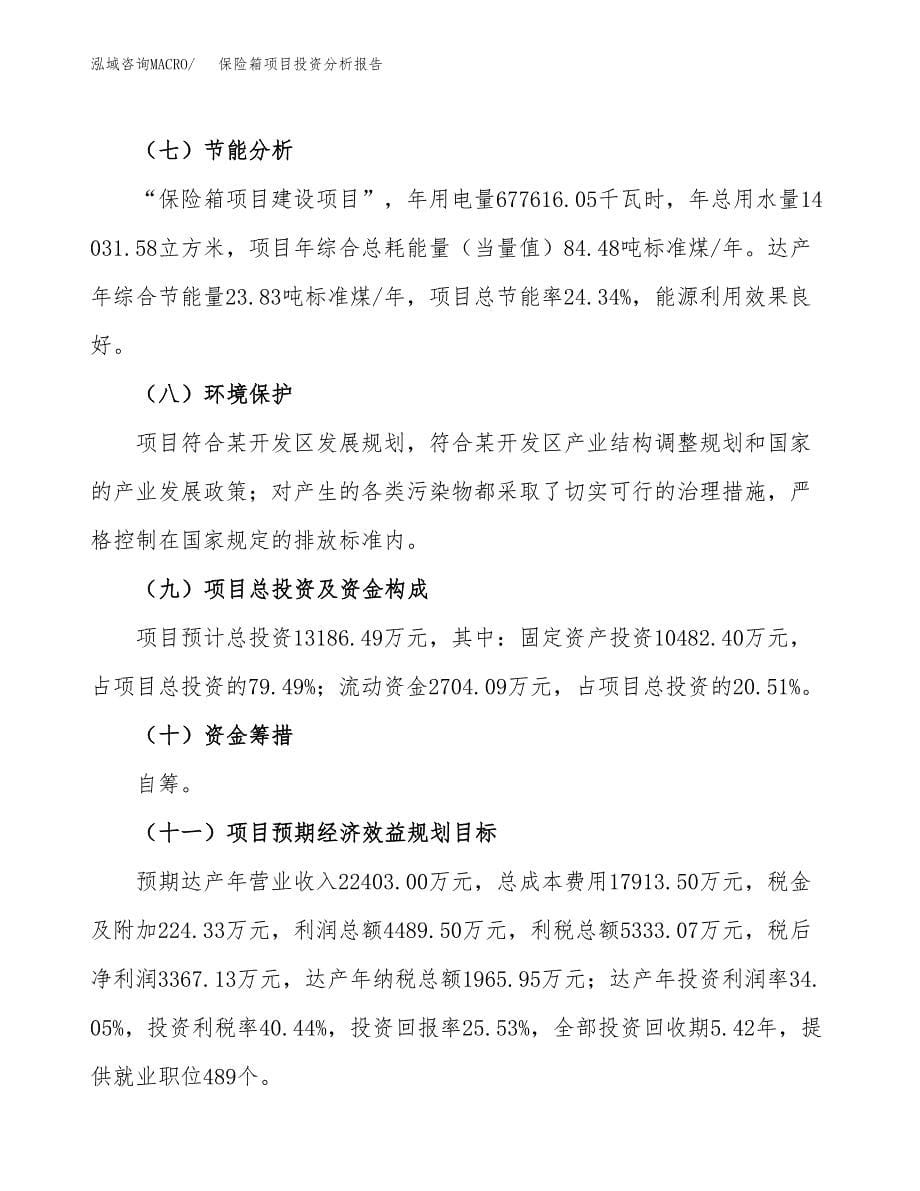 保险箱项目投资分析报告（总投资13000万元）（56亩）_第5页