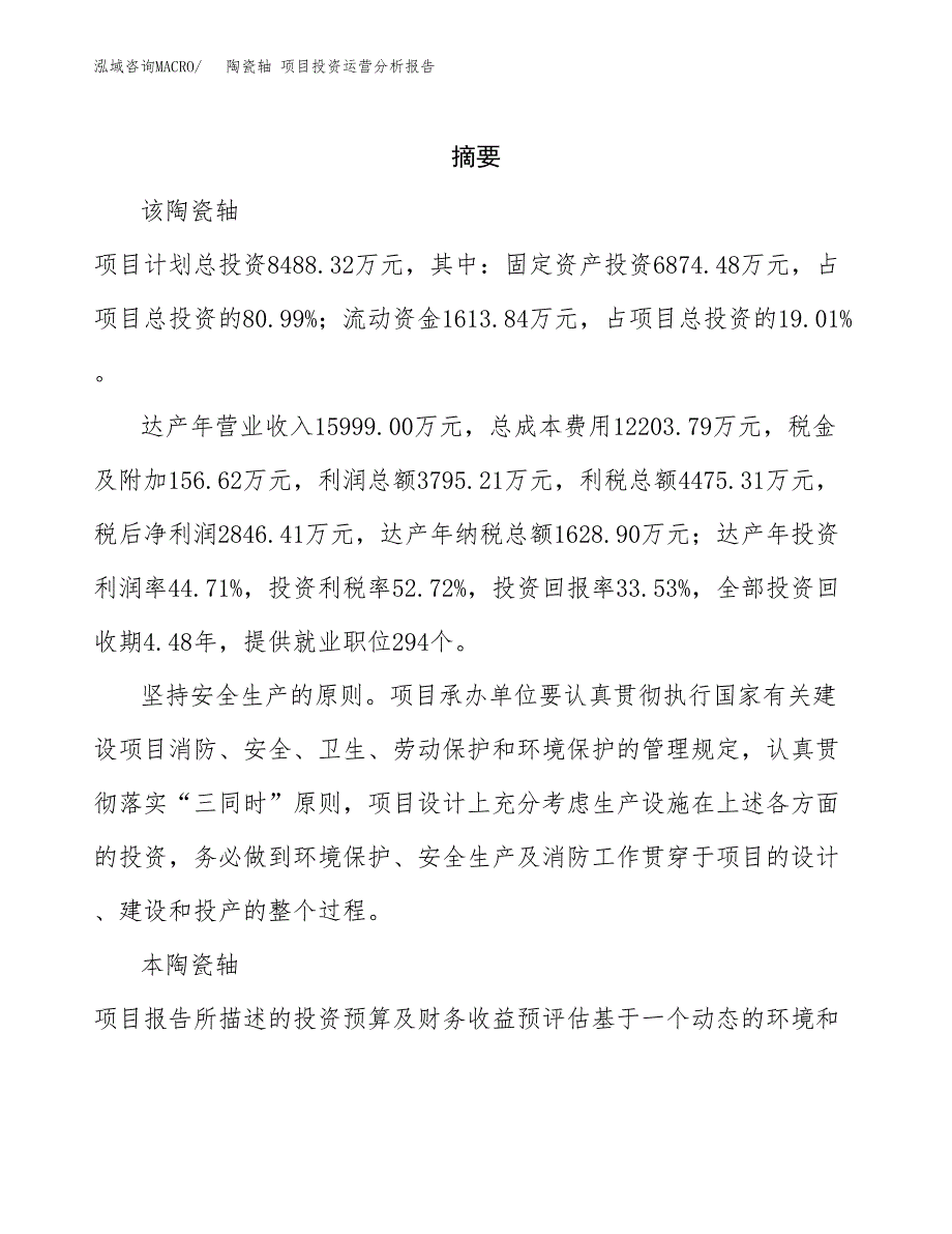 陶瓷轴 项目投资运营分析报告参考模板.docx_第2页