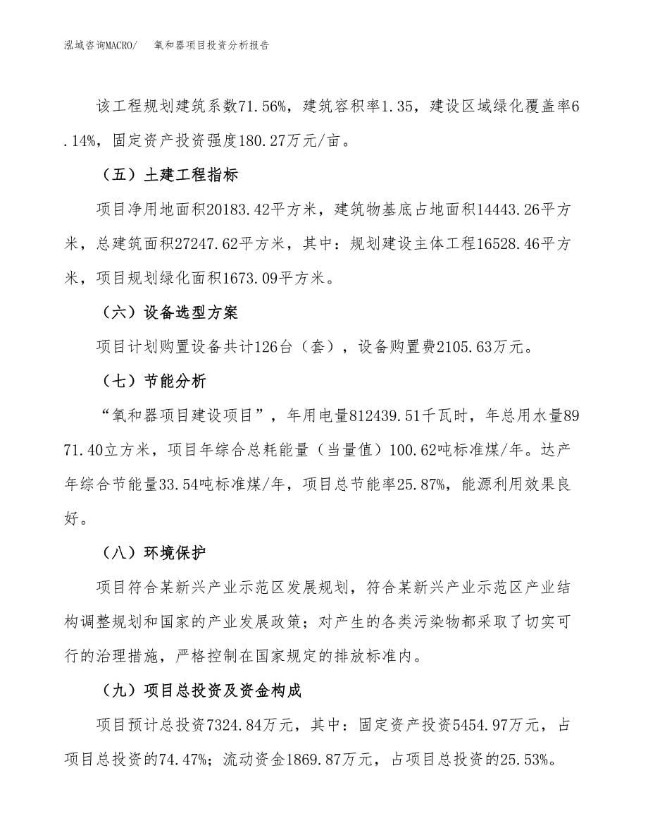 氧和器项目投资分析报告（总投资7000万元）（30亩）_第5页