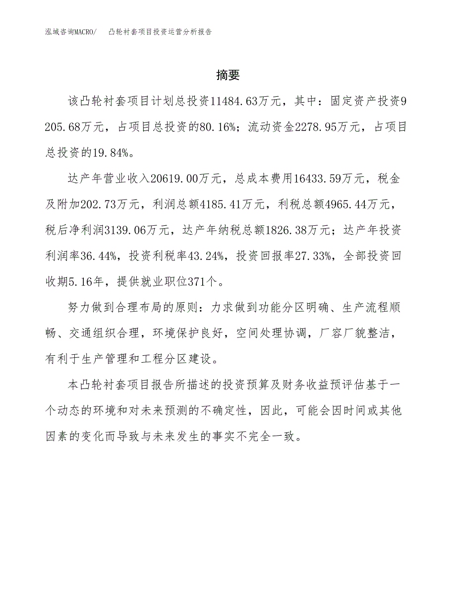 凸轮衬套项目投资运营分析报告参考模板.docx_第2页